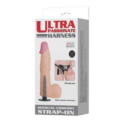Strap-On, PU Strap, Vibrate, TPR Material, Dildo Color: Fresh 2AA Batteries