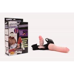 Strap -on penis & anal double dong, Flesh, 5x12,6 cm